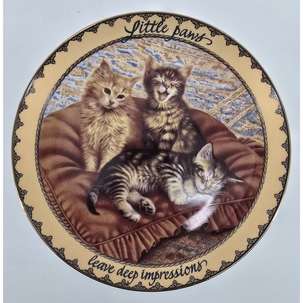 Vtg Bradford Exchange Cat Decor Plates "Sitting Pretty" Series 2-4 Kitten 8 In - Picture 6 of 8